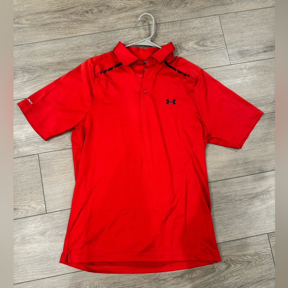 Under Armour Men’s Red Golf Polo (Medium)